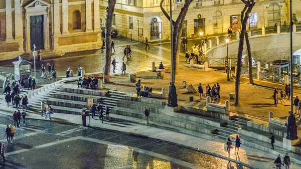 Nagy Látószögű Éjszakai Jelenet Shot Aracoeli Piazza Rómában City Olaszország — Stock Fotó