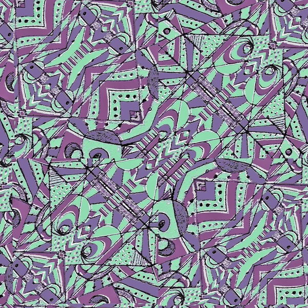 Mixed media technique style modern abstract geometric ethnic or tribal style pattern design in mixed tones