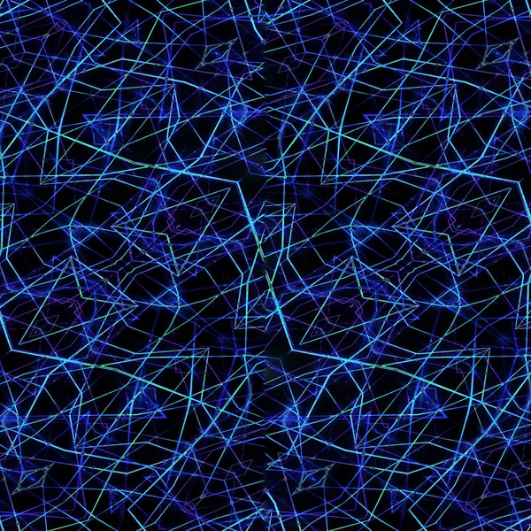 数字抽象艺术银河线型几何图案设计背景蓝色和黑色颜色 — 图库照片