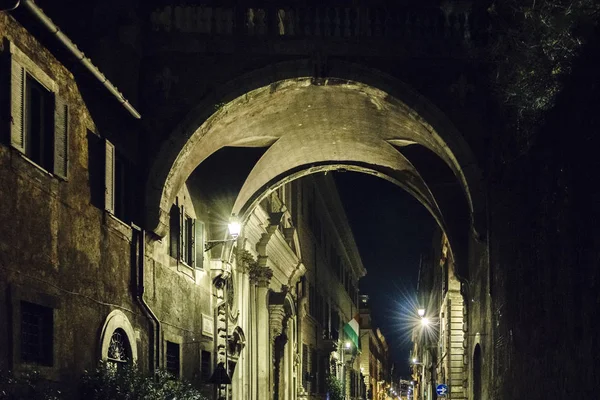 Scène Nocturne Urbaine Dans Quartier Trastevere Rome Italie — Photo