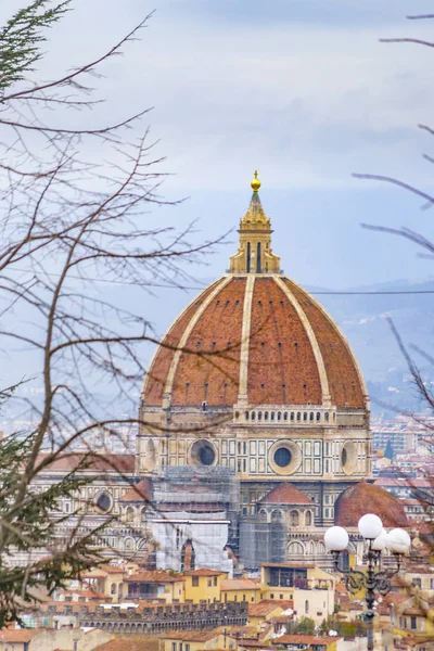 Havadan Görünümü Ünlü Santa Maria Del Fiore Katedrali Tarihi Merkezi — Stok fotoğraf