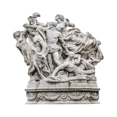 Beyaz arka plan üzerinde izole yan görünümü Barok veya Maniyerizm stil heykel