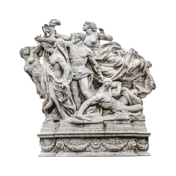 Beyaz arka plan üzerinde izole yan görünümü Barok veya Maniyerizm stil heykel