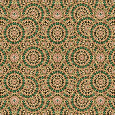 Dijital kolaj ve fotoğraf manipülasyon tekniği boho tarzı geometrik desen tasarım karışık renklerde