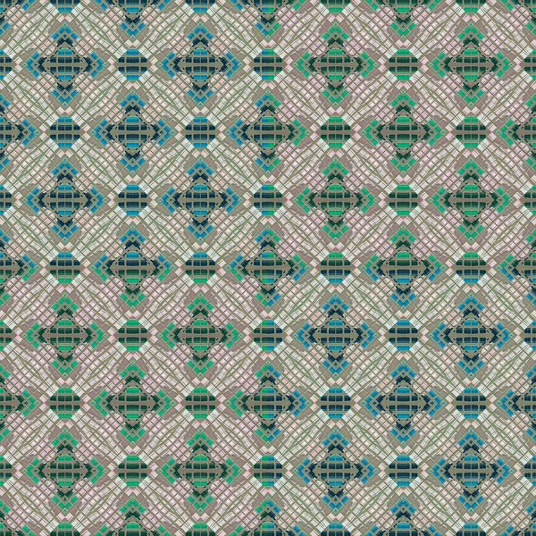 Digitale Abstrakte Geometrische Gespiegelte Nahtlose Muster Hintergrundmosaik Design Gemischten Farben — Stockfoto