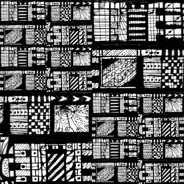 Expressive geometric seamless pattern background design in black and white colors