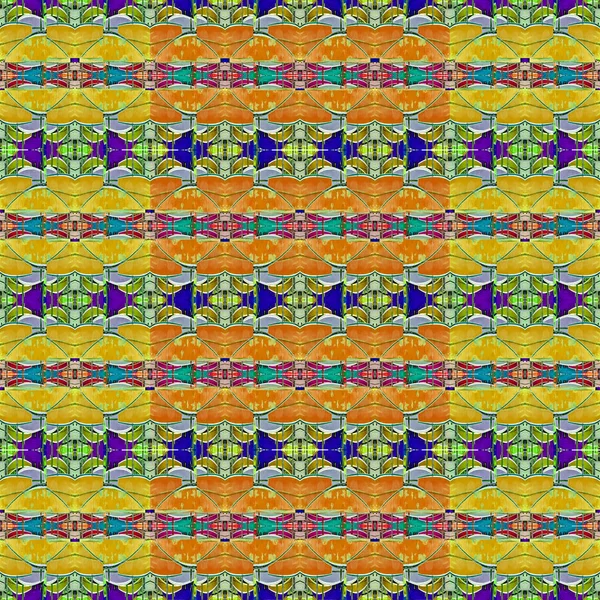 Digitala Abstrakta Geometriska Utsmyckade Sömlösa Mönster Bakgrundsdesign Blandade Färger — Stockfoto