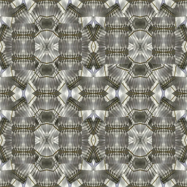 Digital Abstract Geometric Mirrored Seamless Pattern Design Grey Colors — Stock Photo, Image