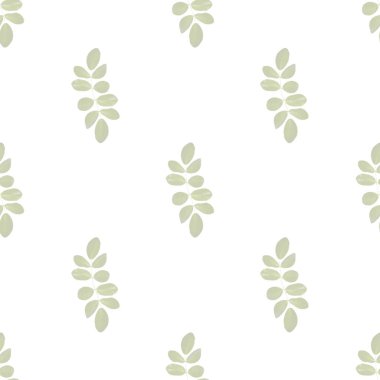 Basit flora motifi Dikişsiz desen tasarımı hafif gri ve beyaz renklerde kalkıyor.
