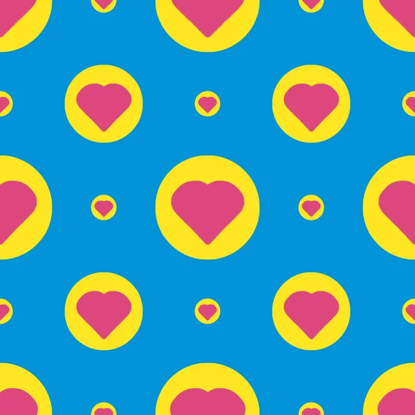 Diseño Patrón Inconsútil Conversacional Motfi Corazón Vivos Colores Rojo Amarillo —  Fotos de Stock