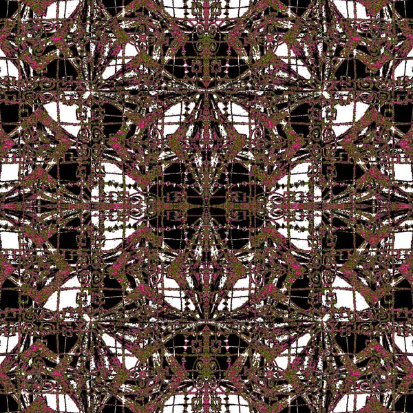 Digital Art Collage Technique Geometric Ornate Decorative Abstrac Embroidery Pattern — Stock Photo, Image