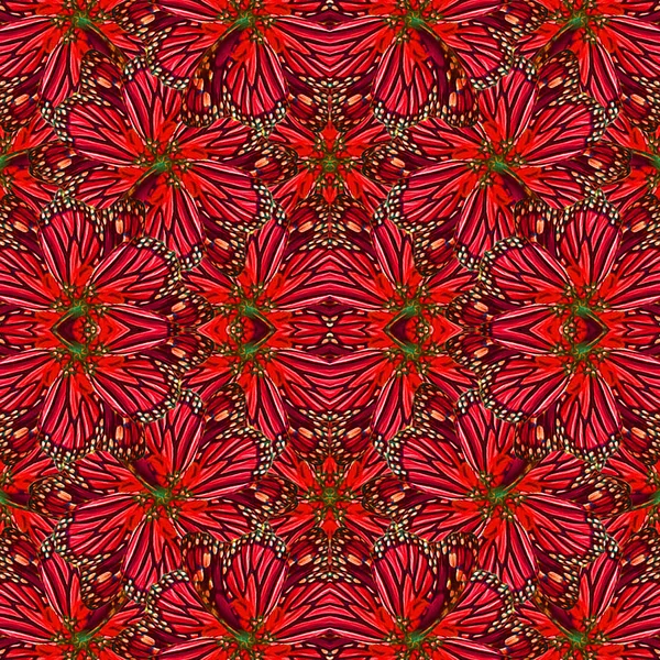 Digital Collage Manipulation Technique Modern Geometric Floral Seamless Pattern Vivid — Stock Photo, Image