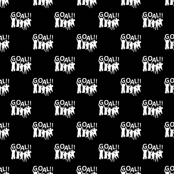 Graphic Silhouette Seamless Pattern Design Showing Group Fans Celebrating Goal — Stock Photo, Image