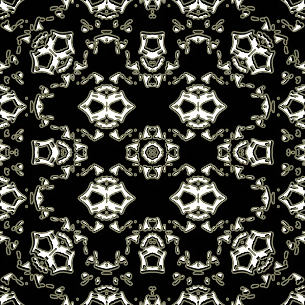Digitale Collage Techniek Sierlijke Naadloze Patroon Ontwerp Zwarte Witte Kleuren — Stockfoto