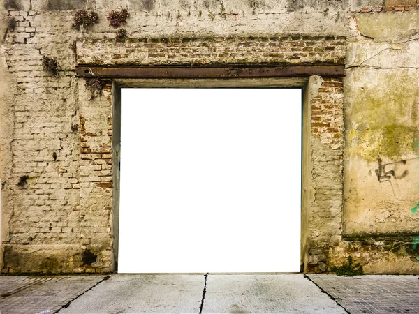 Front View Abandoned Building Cut Out Door — Stock Photo, Image