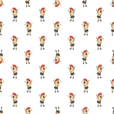 Konuşma çocuklar motifi Dikişsiz desen tasarımı karışık renklerde