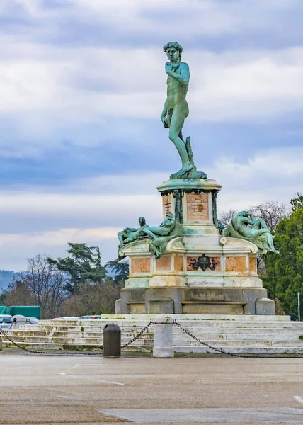 Florencie Itálie Leden 2018 Lidé Při Pohledu Michaelangelo Náměstí Florencii — Stock fotografie