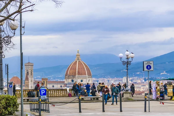 Florencia Italia Enero 2018 Personas Mirador Michaelangelo Piazza Florencia Italia —  Fotos de Stock