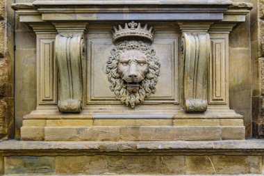 Palazzo pitti aslan heykeli, dış cephe.