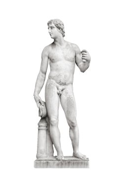 Beyaz arkaplana karşı münferit heykel