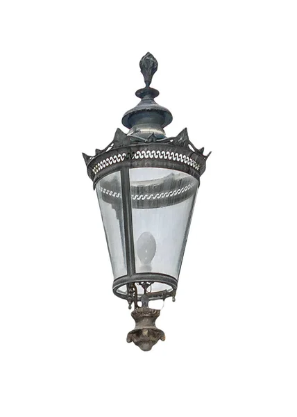 Vorderseite Antike Kunstvolle Lampe Isoliert Auf Weißem Hintergrund — Stockfoto