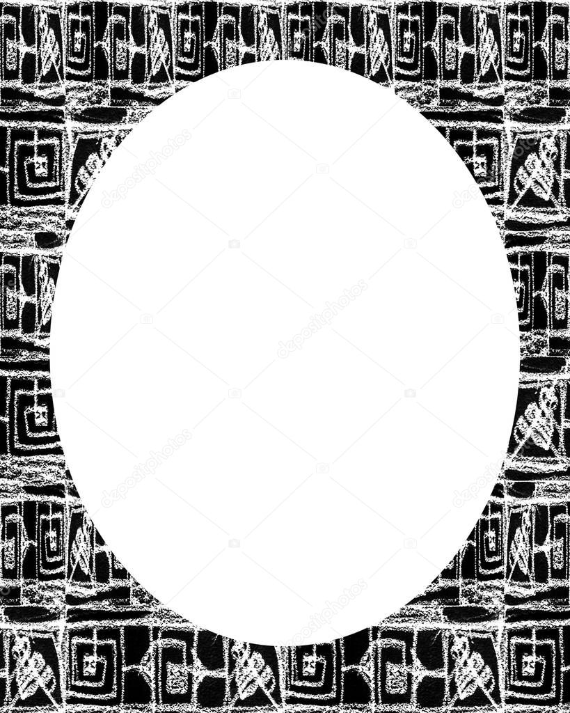 White circle frame background with decorated design borders