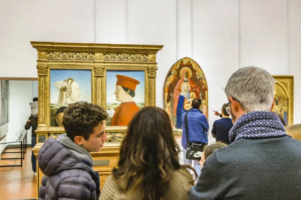 Firenze Olaszország Január 2018 Belső Nézet Híres Galéria Florence City — Stock Fotó