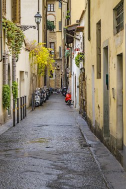 Kış kentsel olay yerinde tarihi merkezi Floransa şehir, İtalya