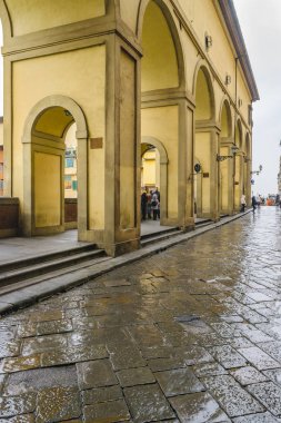 Floransa, İtalya, Ocak - 2018 - Kış kentsel olay yerinde tarihi merkezi Floransa şehir, İtalya