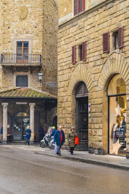 Floransa, İtalya, Ocak - 2018 - Kış kentsel olay yerinde tarihi merkezi Floransa şehir, İtalya