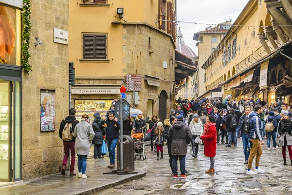 Florencia Italia Enero 2018 Escena Urbana Invierno Centro Histórico Ciudad —  Fotos de Stock