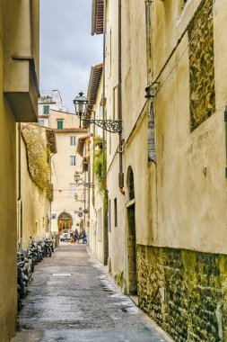 Kış kentsel olay yerinde tarihi merkezi Floransa şehir, İtalya