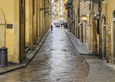 Floransa, İtalya, Ocak - 2018 - Kış kentsel olay yerinde tarihi merkezi Floransa şehir, İtalya