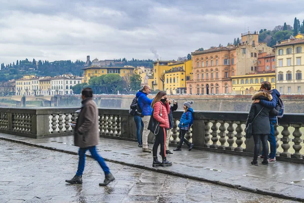 Floransa Talya Ocak 2018 Tarihi Merkez Cityscape Floransa Arno Riverfront — Stok fotoğraf