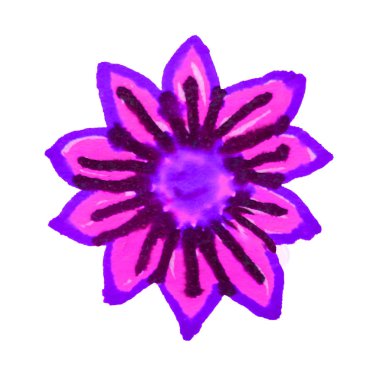 Beyaz arka plan üzerinde izole kroki tarzı menekşe çiçek çizim