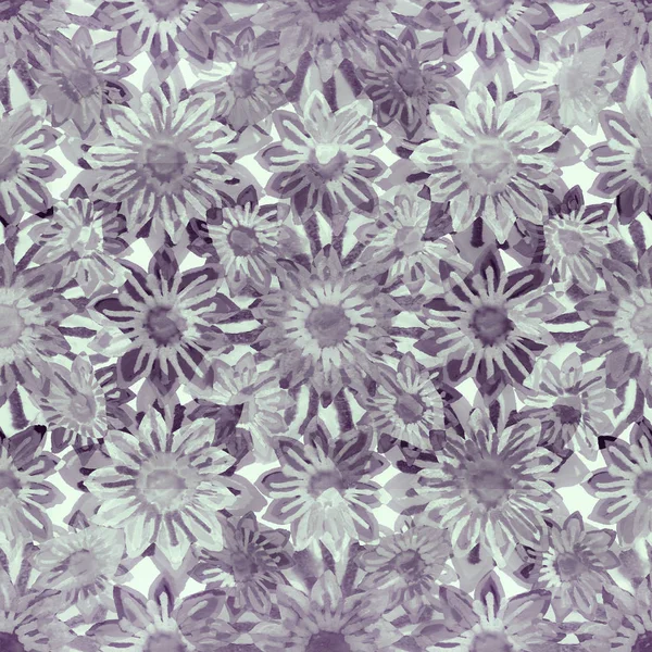 デジタル アート技術様式冷たい混合音の花のモチーフのシームレスなパターン デザイン — ストック写真
