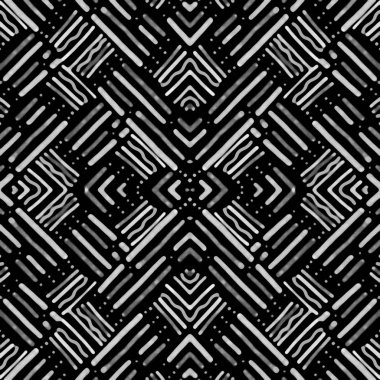 Dijital stil tekniği modern soyut geometrik etnik veya kabile stili Dikişsiz desen tasarımında 