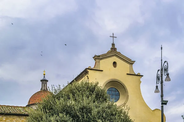 Vnější Detailní Pohled Slavných Santo Spirito Baziliky Čtvrti Oltrarno Městě — Stock fotografie
