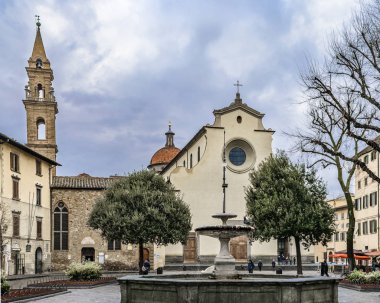 Floransa, İtalya, Ocak - 2018 - Kış gün olay yerinde ünlü Via santo spirito oltrarno District Floransa şehir, İtalya