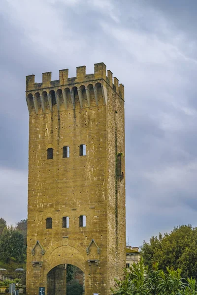 Aussenansicht Des Mittelalterlichen Turmtorgebäudes Von San Nicolo Viertel Oltrarno Florenz — Stockfoto