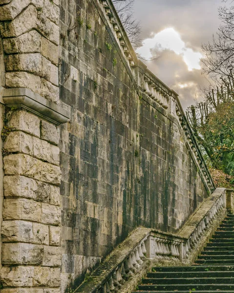 Oude Stenen Trap Die Naar Basiliek Van San Miniato Monte — Stockfoto