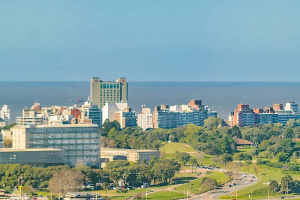 Nap Jelenet Légi Kilátás Montevideo Város Szemszögéből — Stock Fotó