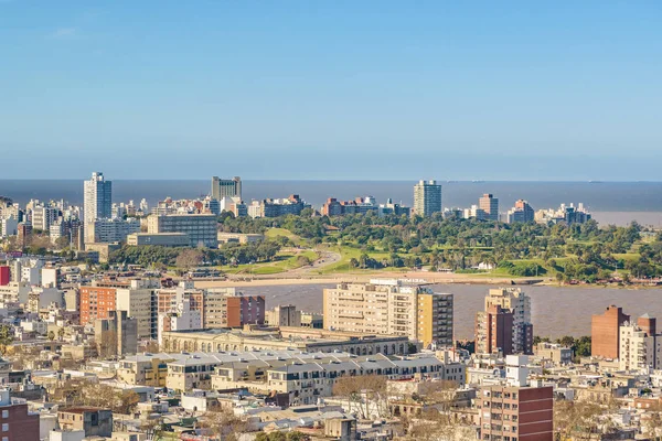 Tagesszene Luftaufnahme Der Stadt Montevideo Vom Aussichtspunkt — Stockfoto