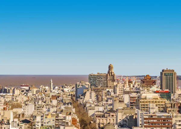 Dag Scene Luchtfoto Van Montevideo Stad Vanuit Gezichtspunt — Stockfoto