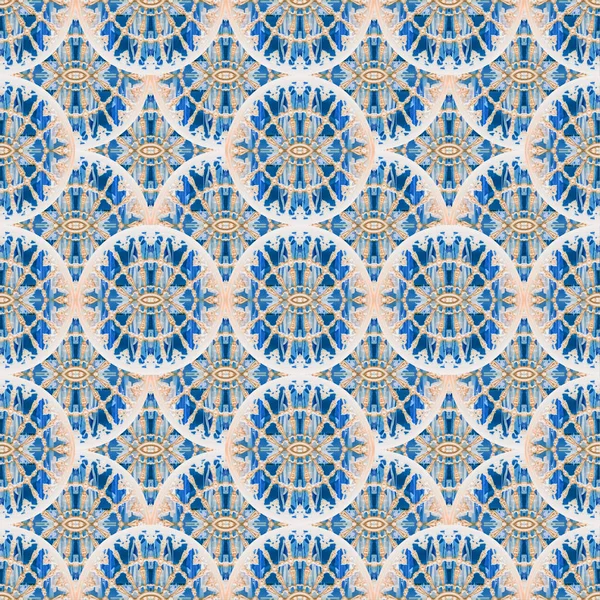 Digital Collage Technique Geometric Ornate Seamless Pattern Design Mixed Colors — Stock Photo, Image