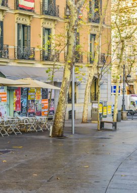 Madrid, İspanya, Aralık - 2017 - kentsel sahne Madrid merkezi City, İspanya