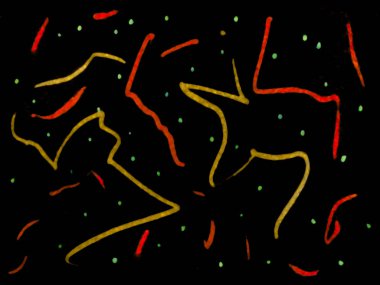 Dijital sanat tekniği modern soyut doku deseninin siyah arka plan üzerine karışık renklerde