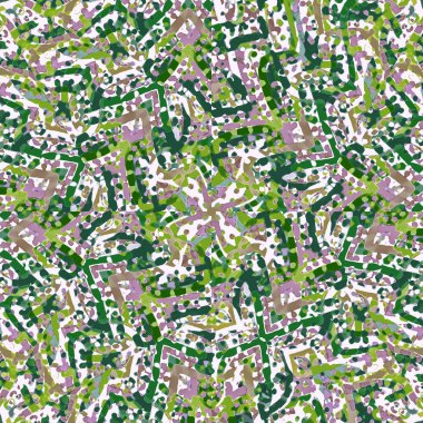 Dijital sanat tekniği soyut karmaşık kamuflaj tarzı Dikişsiz desen tasarım yeşil karışık renklerde