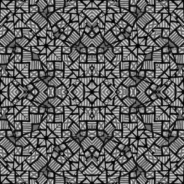 Digital style technique modern abstract geometric ethnic or tribal style seamless pattern design in black and white colors