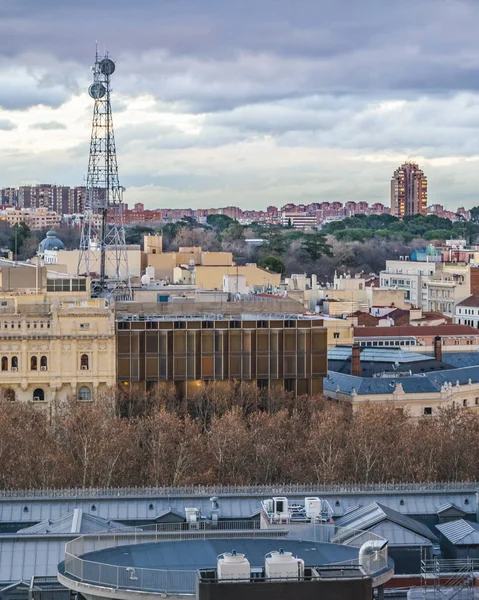 Luftaufnahme Madrids Aus Der Sicht Des Kreises Der Bildenden Künste — Stockfoto
